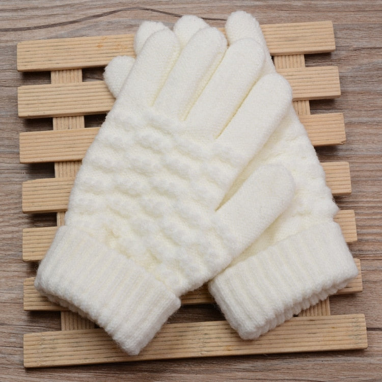 Winter Touch Screen Gloves Women Men Warm Stretch Knit Mittens Imitation Wool