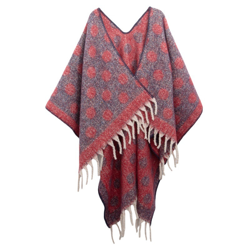 Fringed Jacquard Blanket Shawl Wrap Scarf