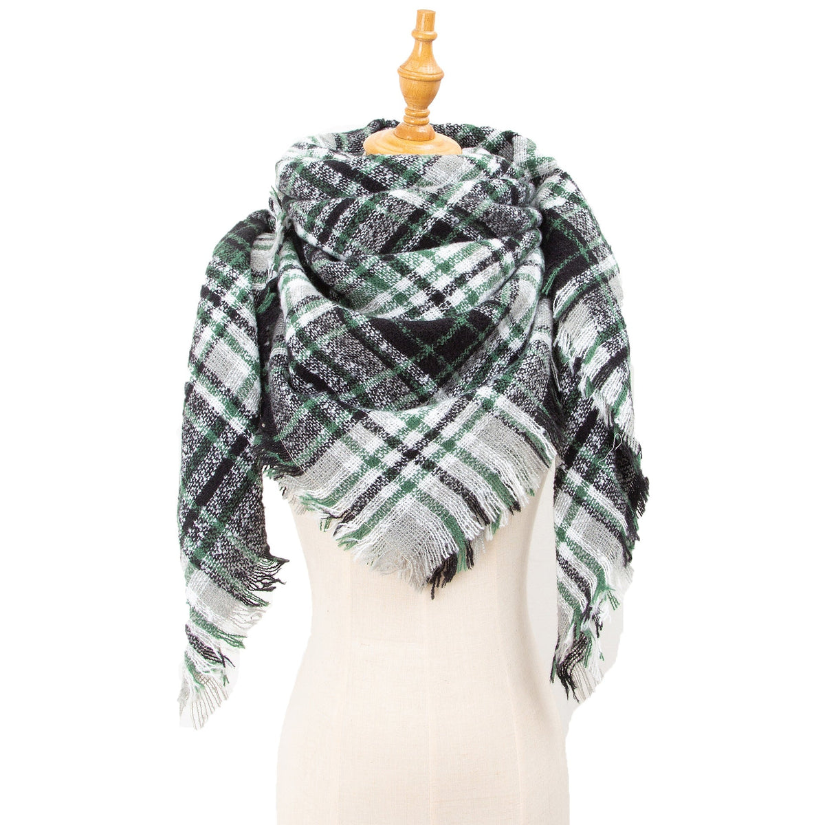 Tartan Plaid Fringe Blanket Scarf Wrap