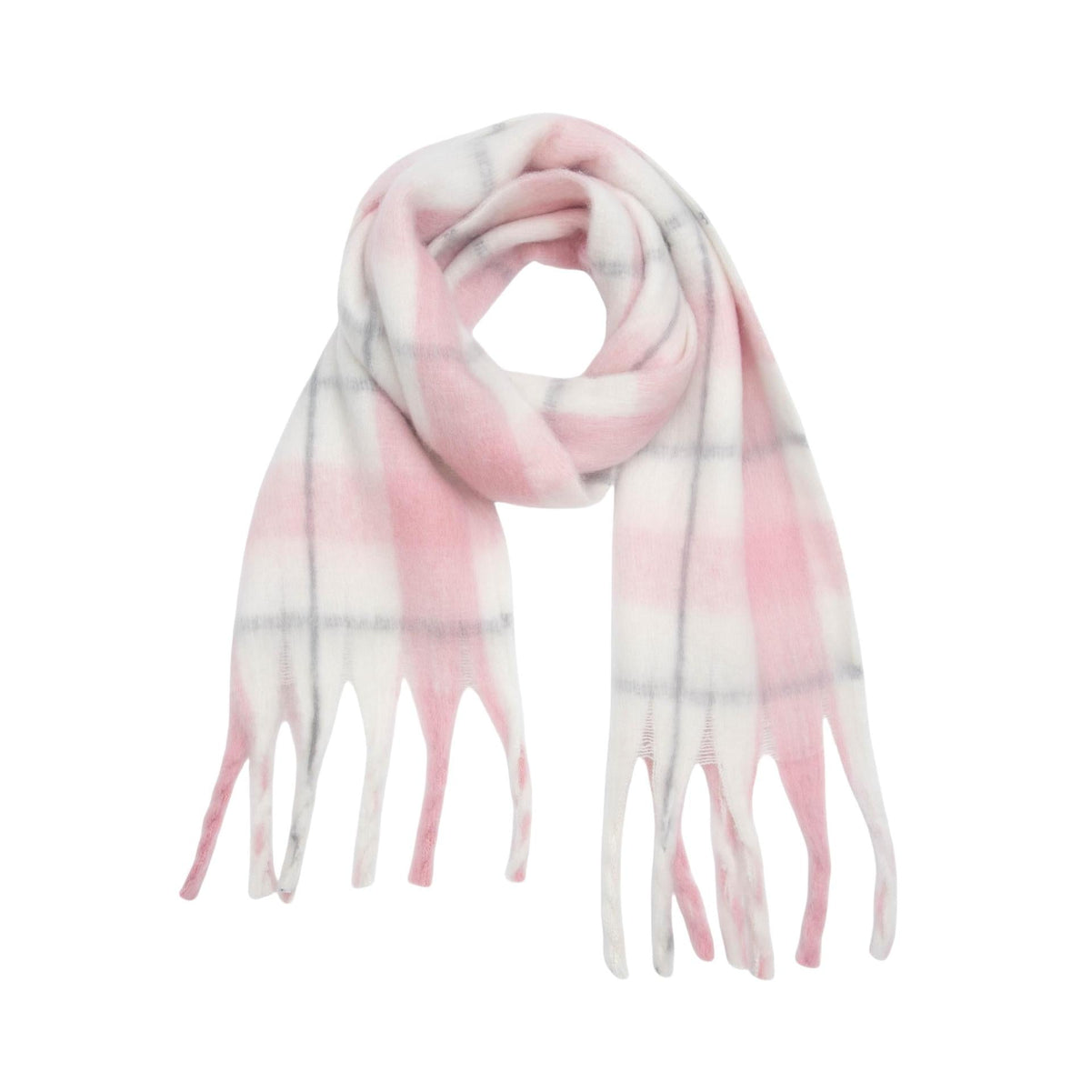 Brushed Check Tassel Blanket Scarf