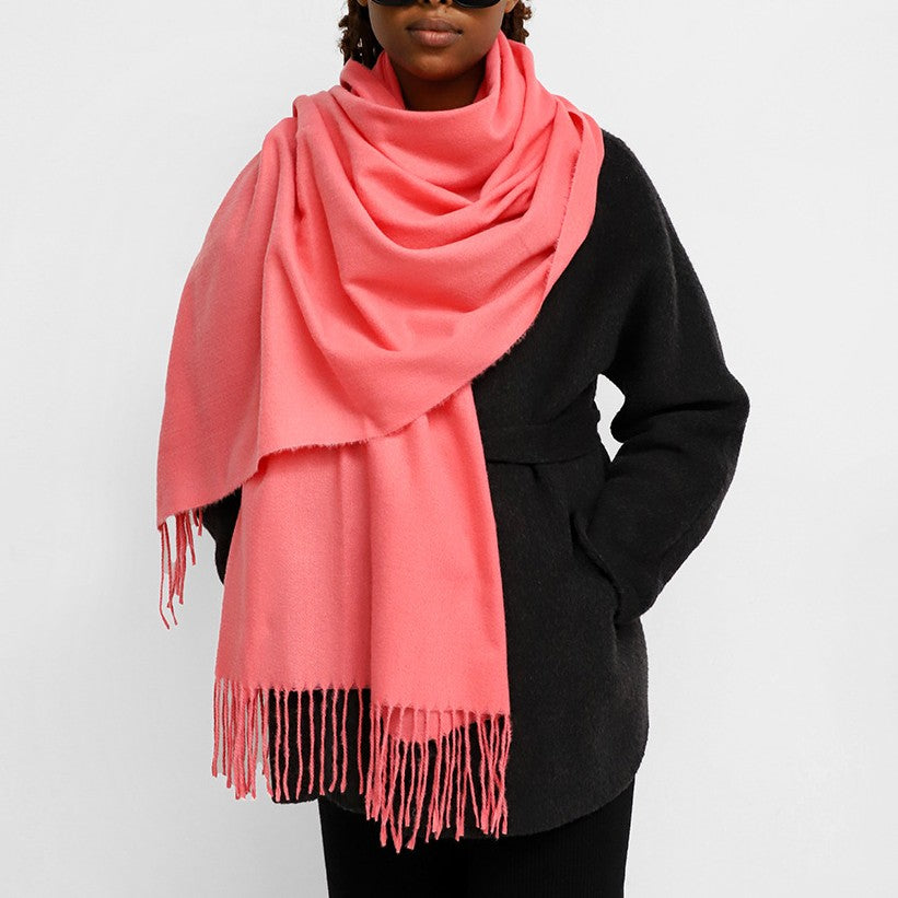 Oversized Brushed Tassel Blanket Scarf Wrap