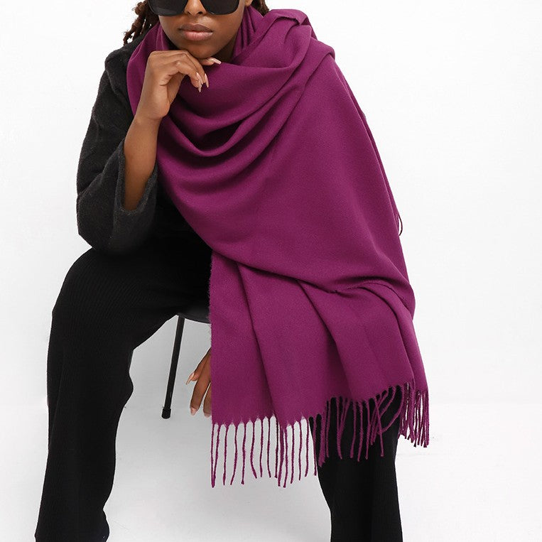 Oversized Brushed Tassel Blanket Scarf Wrap