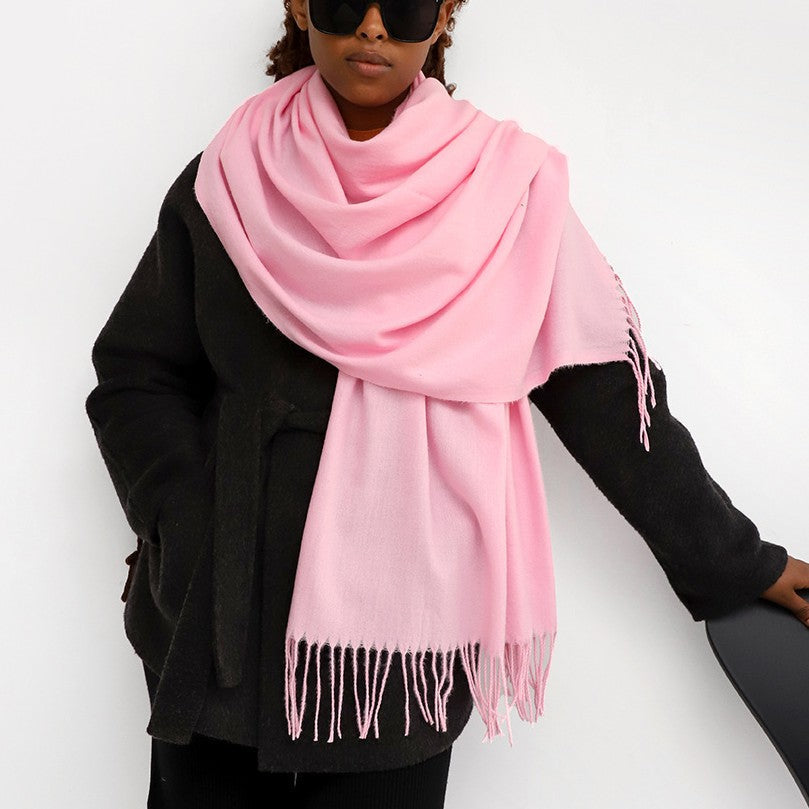 Oversized Brushed Tassel Blanket Scarf Wrap