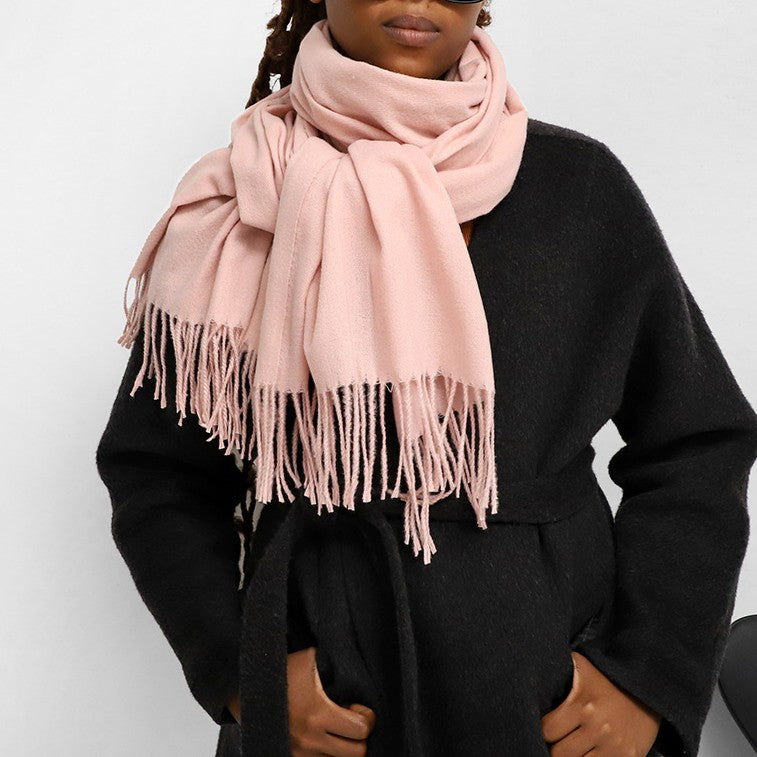 Oversized Brushed Tassel Blanket Scarf Wrap