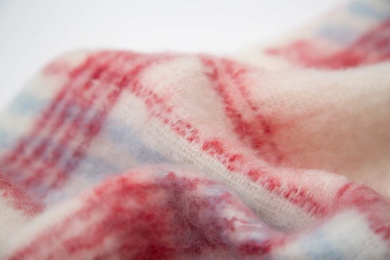 Brushed Plaid Blanket Scarf With Tassels