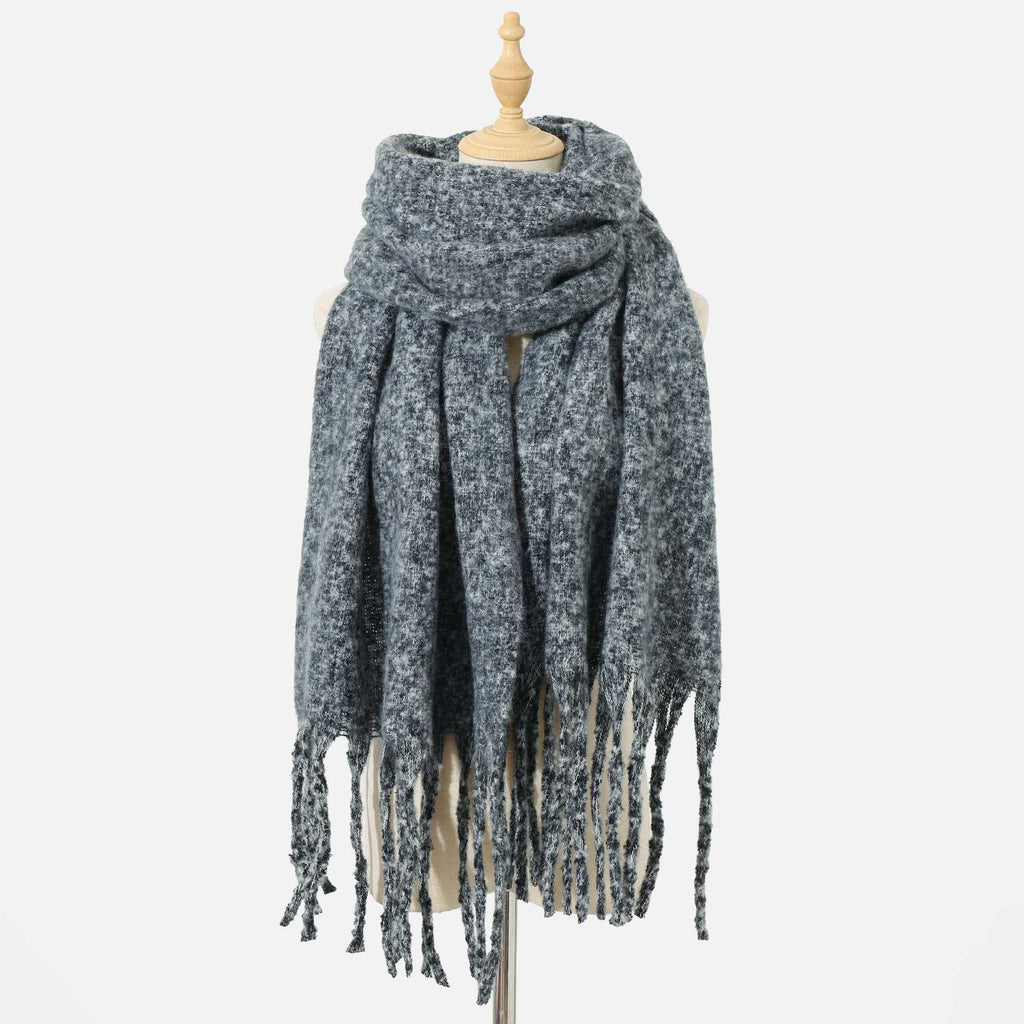 Chunky Boucle Fringe Blanket Scarf